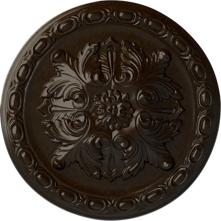 Ekena Millwork Stockport Ceiling Medallion, Hand-Painted Bronze, 11 3/4"OD x 3/8"P CM12STBZS